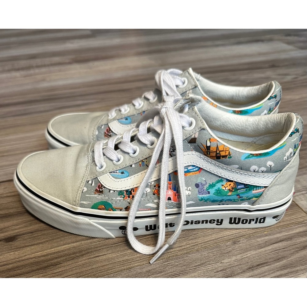 Vans Old Skool Walt Disney World Park Grey Sneakers Shoes Men 5 Women 6.5